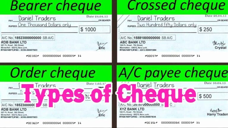 Different types of cheques
