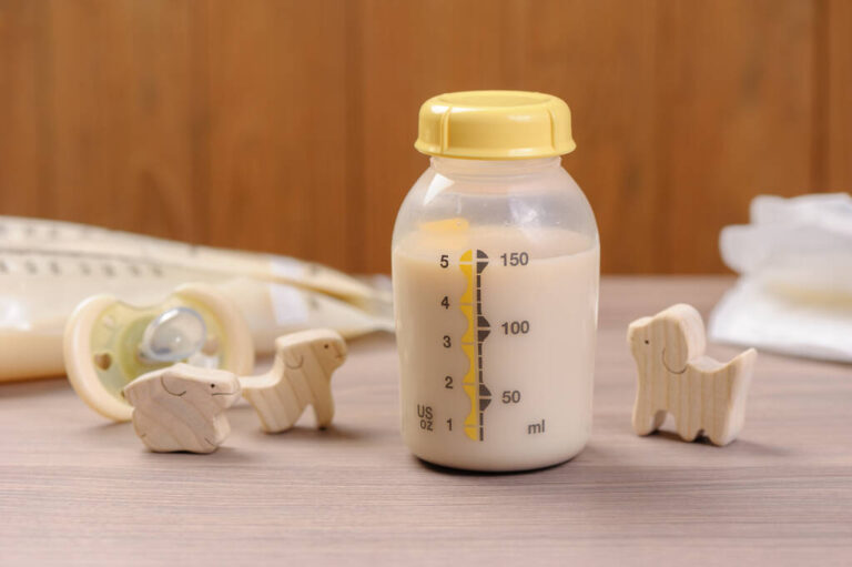 Bottle of mother breast milk