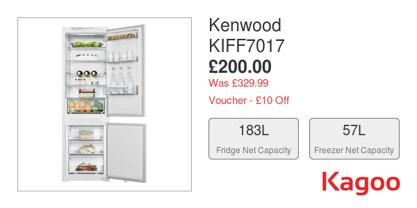 Kenwood Integrated 70/30 Fridge Freezer